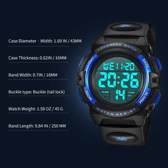 Kids Watch,Boys Watch for 3-15 Year Old Boys,Digital Sport Outdoor Multifunction - Picture 7 of 7